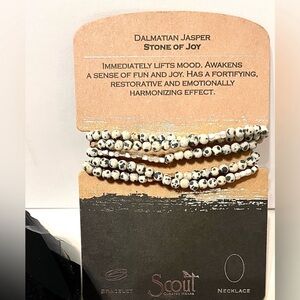 Scout Dalmatian Jasper- Stone of Joy- Wrap a bracelet or necklace~NWT!